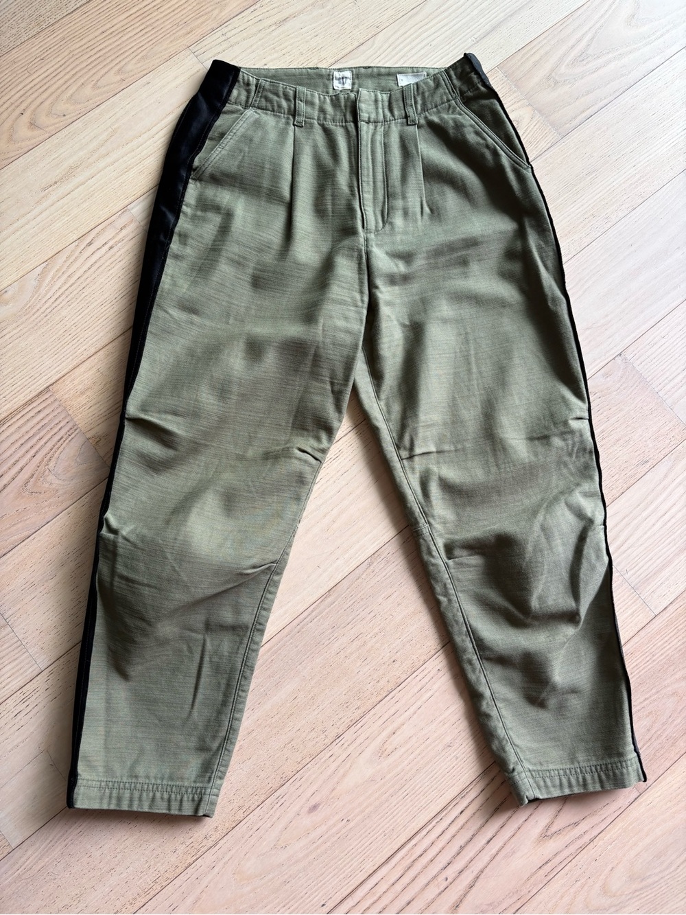 GAP Olive Green Pants with Black Side Panels